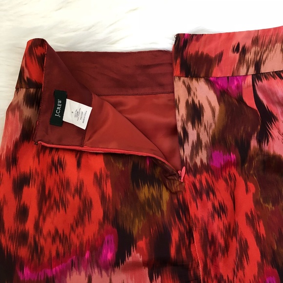 [J.Crew] Ikat Floral Silk Skirt - Picture 4 of 5